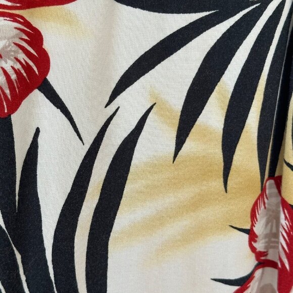 Hibiscus Collection Hawaii Women's Floral Print Tank Top Size L Red Yellow - Picture 4 of 7